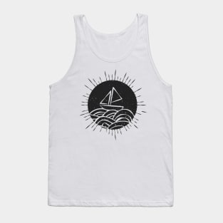 Boat on the waves. Tank Top